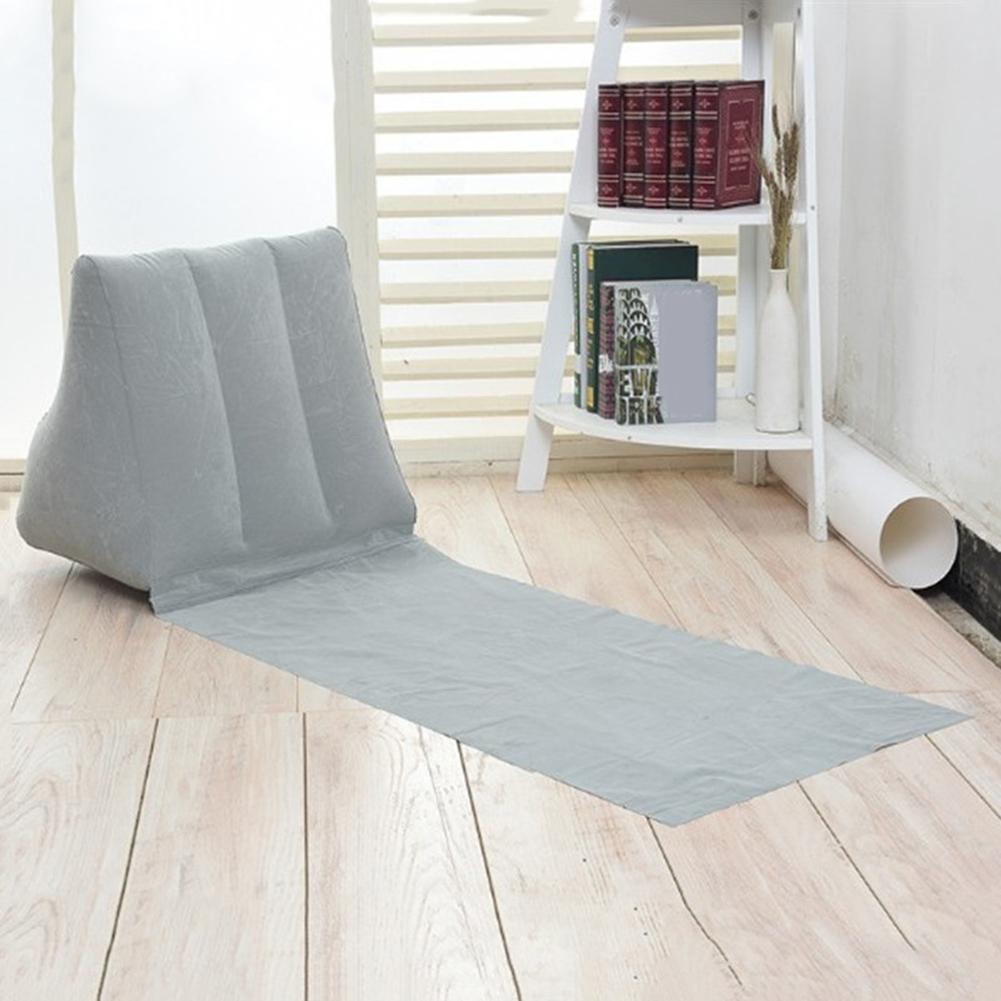 Lightweight PVC Inflatable Beach Mat Camping Lounger Chair Back Pillow Triangle Cushion Sunbath Sleeping Cushion