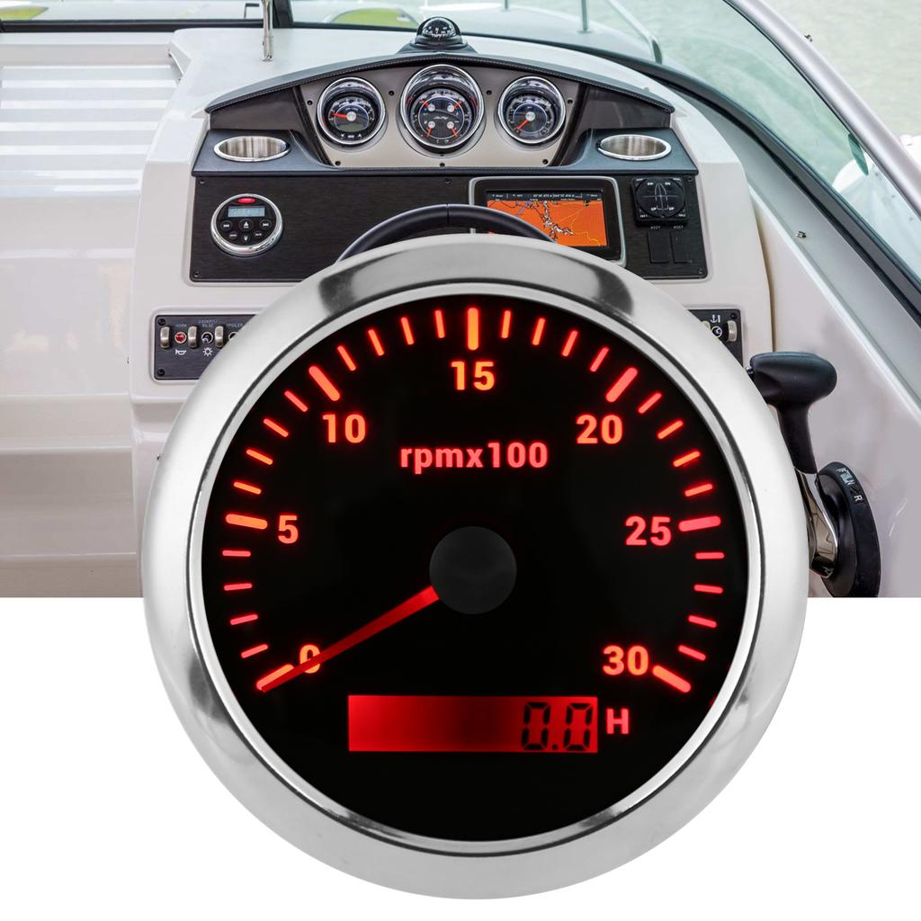 85mm Pointer Tachometer 03000rpm   7 Color Backlight for Car Boat Engine Generator 932V