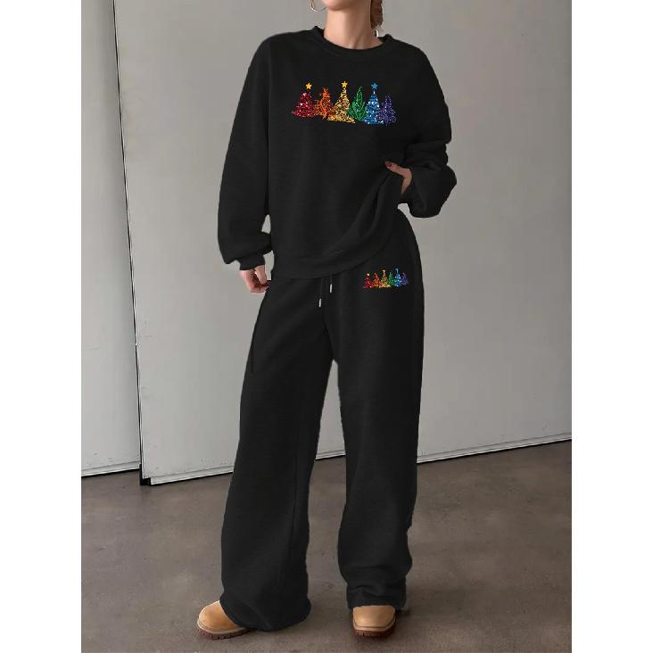 A stylish crewneck 2-piece set for women, perfect for casual winter wear. Effortlessly chic and great for everyday outfits!