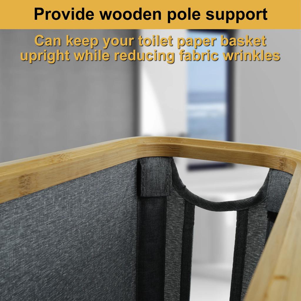 Toilet Paper Basket with Lid Large Capacity Easy to Install Toilet Paper Storage Organizer Multi-purpose Toilet Paper Holder