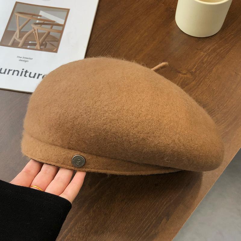 Beret autumn and winter face little girl painter hat versatile classic British retro newsboy hat