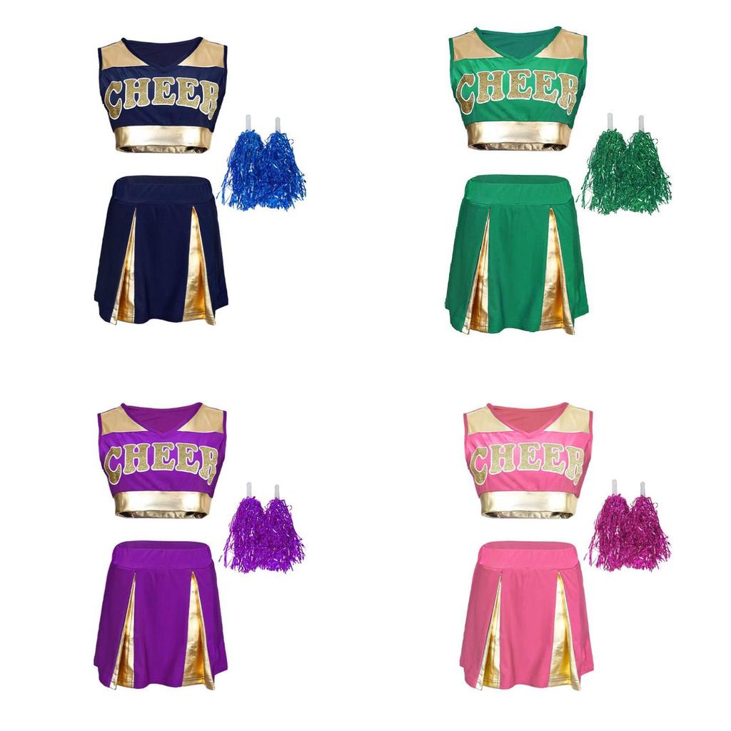Dance Performance Cheerleading Uniform Short Skirt Suit Halloween Party Gift
