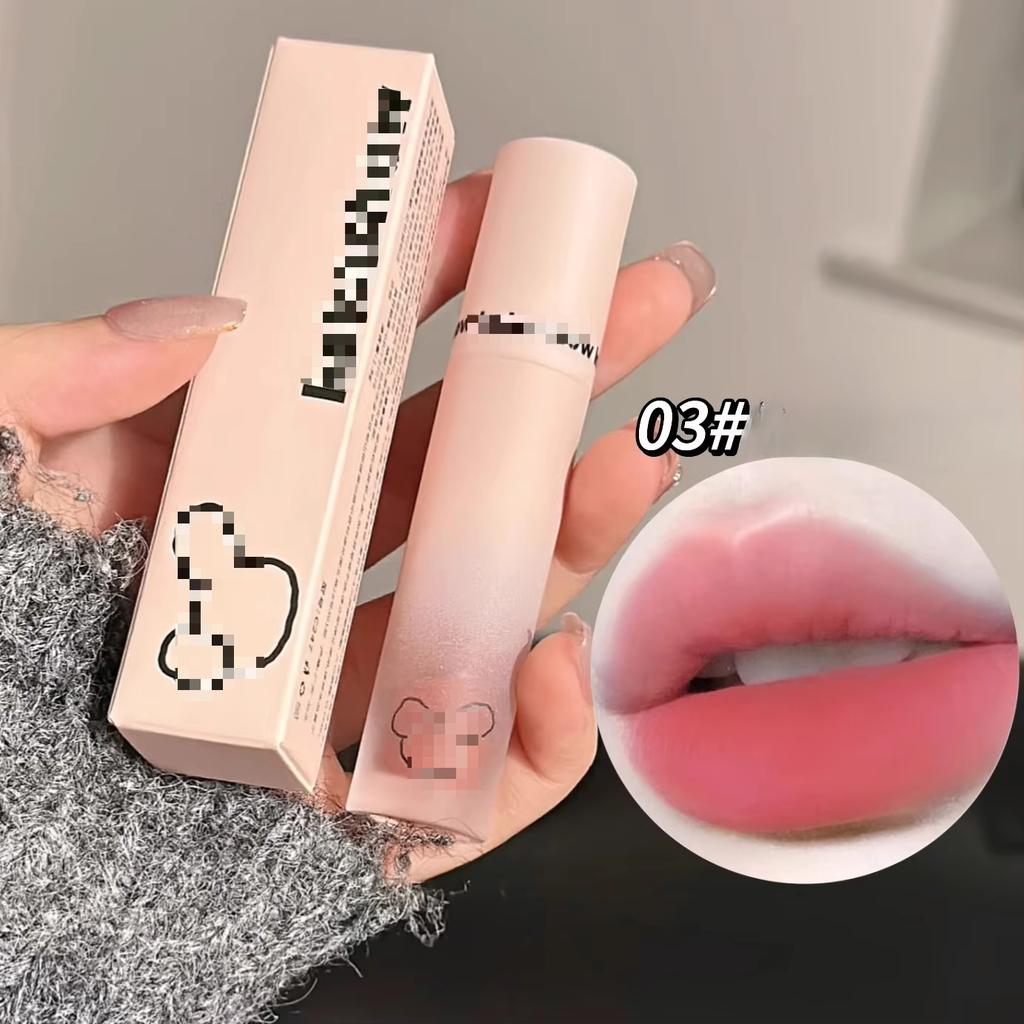 Velvet Matte Lip Mud Lipstick Bears Waterproof Long Lasting Smooth Lip Gloss Women Lips Make Up Korean Cosmetics Chestnuts Brown