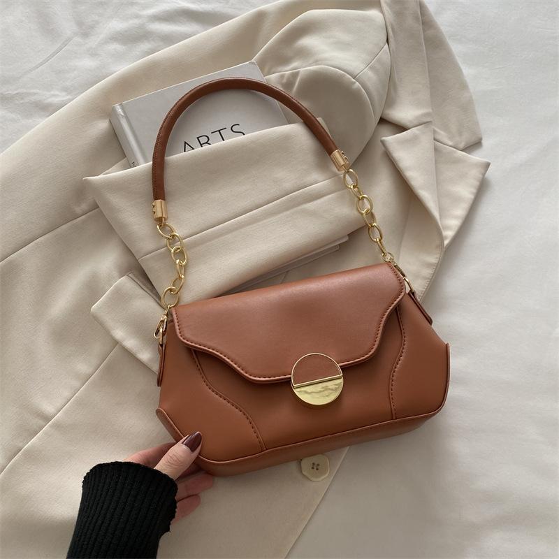 This Year's Popular High-value Women's Bags 2025 New Contrasting Color Splicing Underarm Chain Korean Version Portable Shoulder Messenger Bag