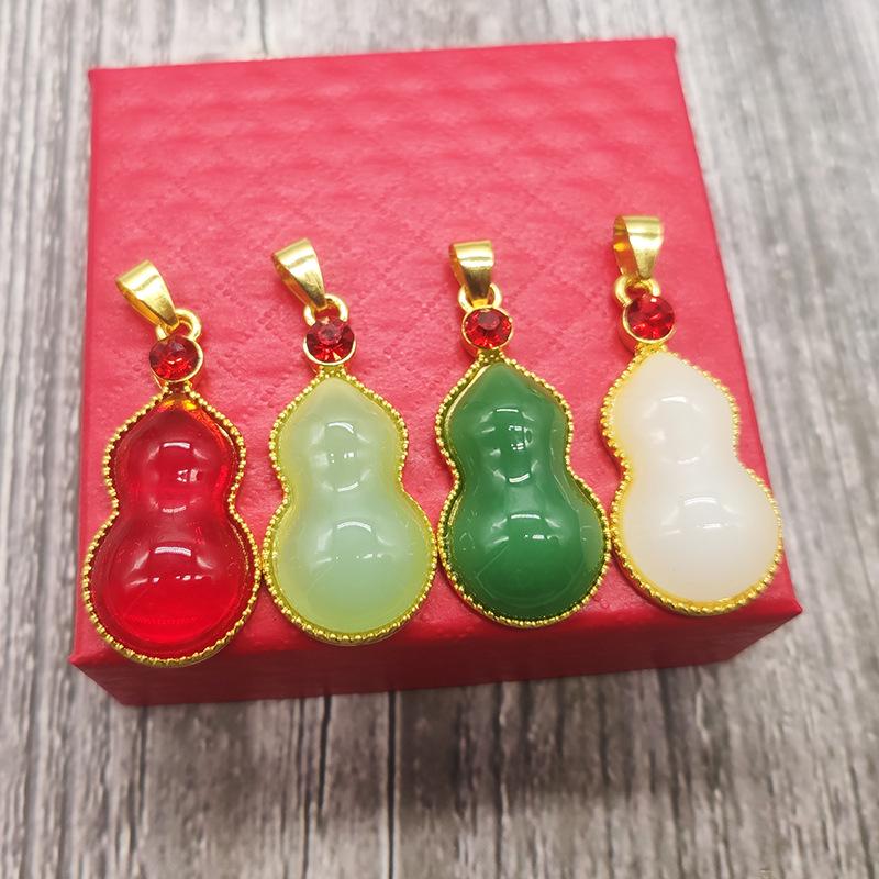 Gold-Inlaid Jade Guanyin Buddha Pendant Necklace - Ethnic Style for Men and Women
