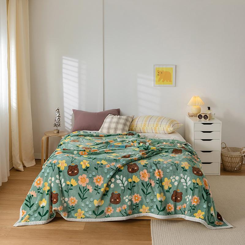 Neue bedruckte Decke, Martendecke, Sofabezugdecke, verdickte Geschenkdecke, Nickerchendecke, Farai-Decke