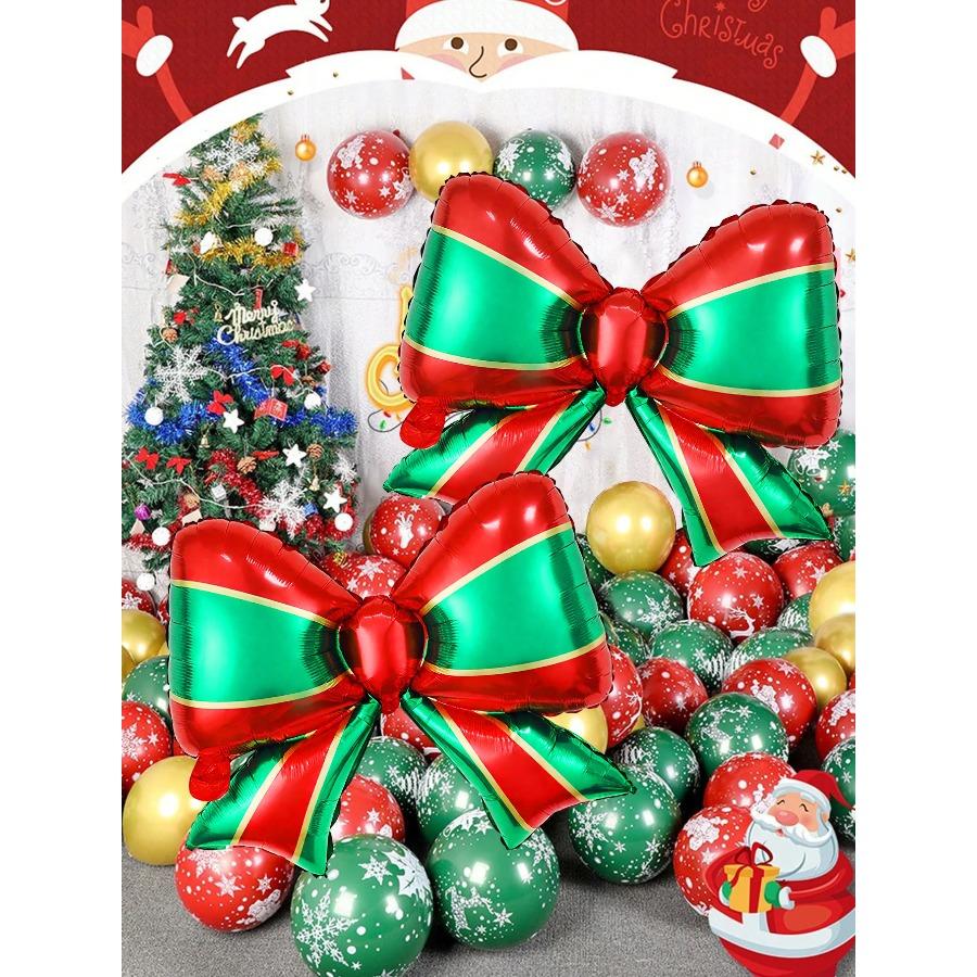 2pcs Christmas bow balloons Christmas wedding birthday party supplies bow theme party event decoration holiday celebration
