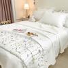 1Pc Korean Princess Ruffles Flowers Embroidery Summer Quilt Bedspread on The Bed Quilt Air-conditioning Blanket Bedding Set