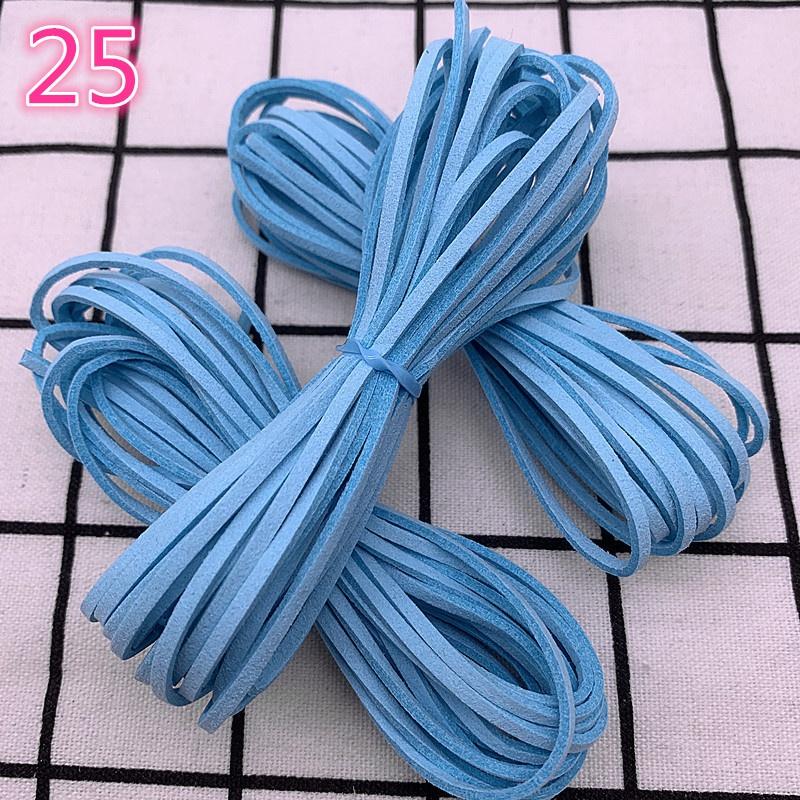 5yards/lot 3 Mm Flat Faux Suede Braided Cord Korean Velvet Leather Handmade Thread String Rope For DIY Jewelry Making Supplies