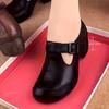 Mom Shoes Casual Chunky Heel Flat Shoes Mid-Heel Comfortable Soft Sole Mom Shoes Spring New Versatile Women's Shoes, Women Shoes