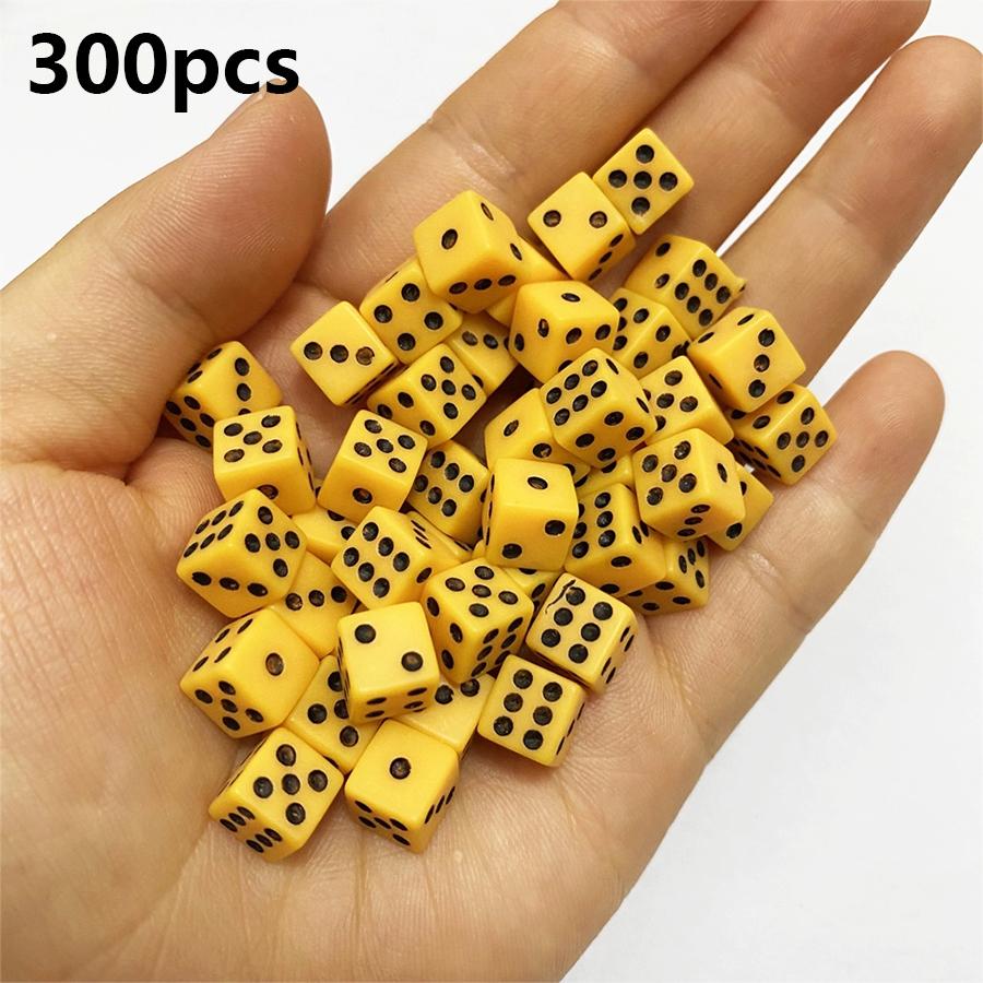 300pcs 8mm Six-Sided Dice Set White Black Green Colors Bulk RPG Dice for Tabletop Games D&D Casino Nights and Party Favors JXB