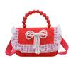 Adorable Red Princess Bag For Girls Featuring Fun Plaid Bow Design Perfect For Preschool