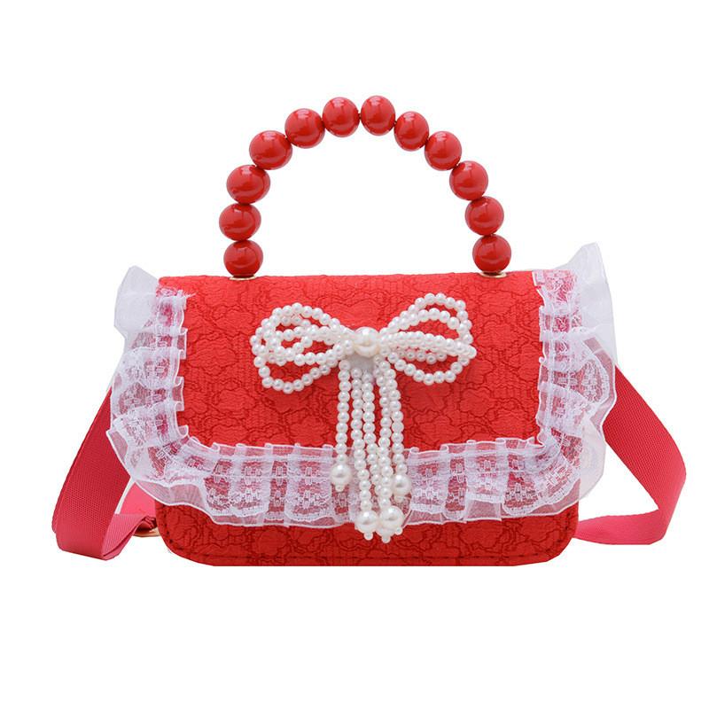 Adorable Red Princess Bag For Girls Featuring Fun Plaid Bow Design Perfect For Preschool