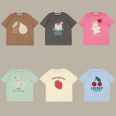 Children T-shirts Summer Tops for Kids Short-sleeve Boys Girls Tees Cartoon Print Toddler Casual Blouse Baby Outfits Clothes