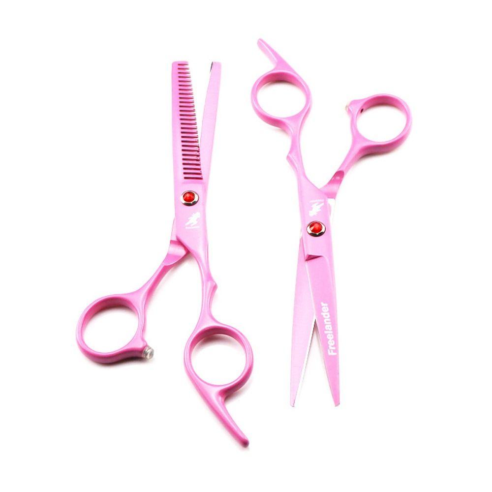 Professional Pink Stainless Steel Thinning 6.0 Inch Barber Scissors Hair Cutting Scissors