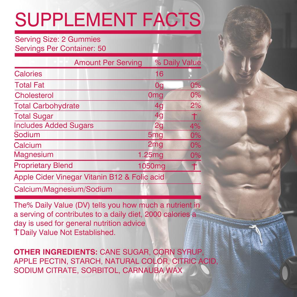 Contains a Blend of Calcium, Apple Cider Vinegar, and Magnesium To Support Muscle Recovery and Reduce Fatigue.