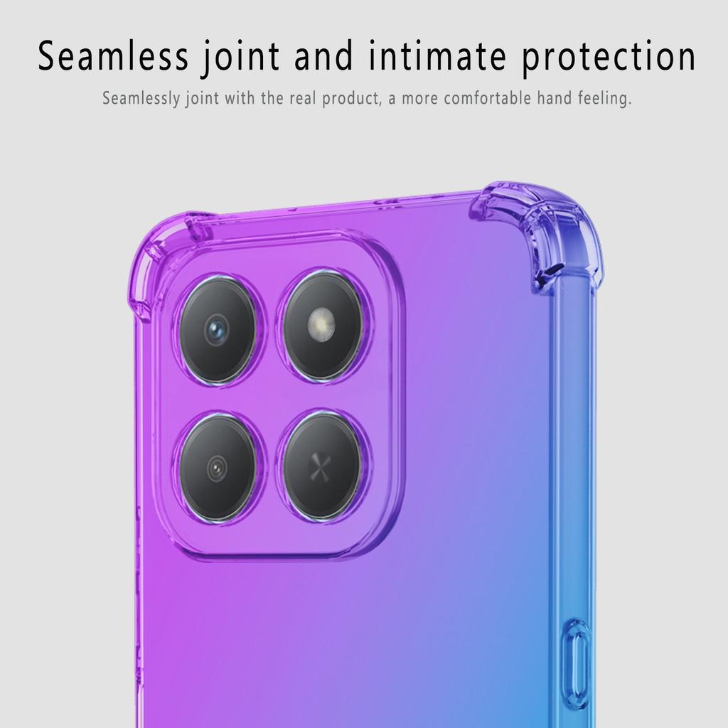 Rainbow Gradient Transparent Case For Honor 400 Smart 5G Four Corners Shockproof Soft Silicone Back Cover For Honor X7D 4G 5G