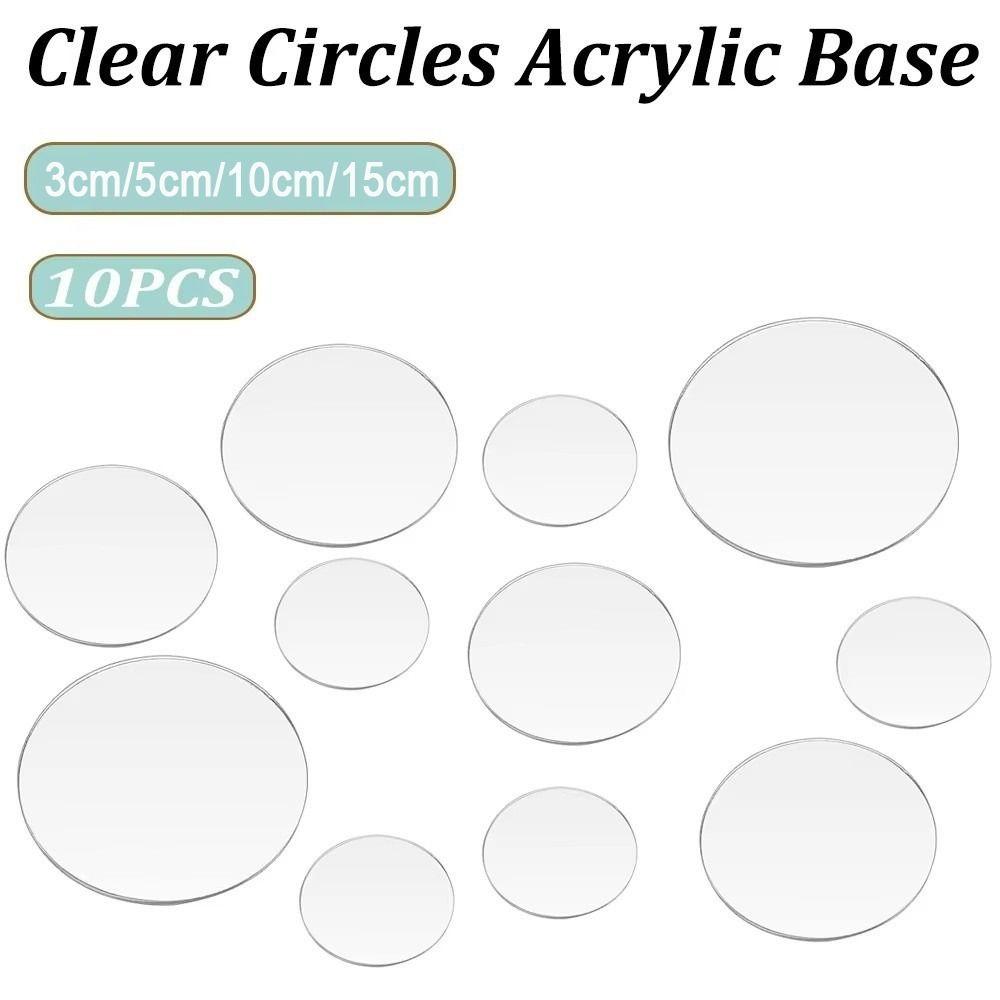 10Pcs 2MM Blanks Acrylic Circle Dis Transparent Transparent Disc  Cake Baking Decor