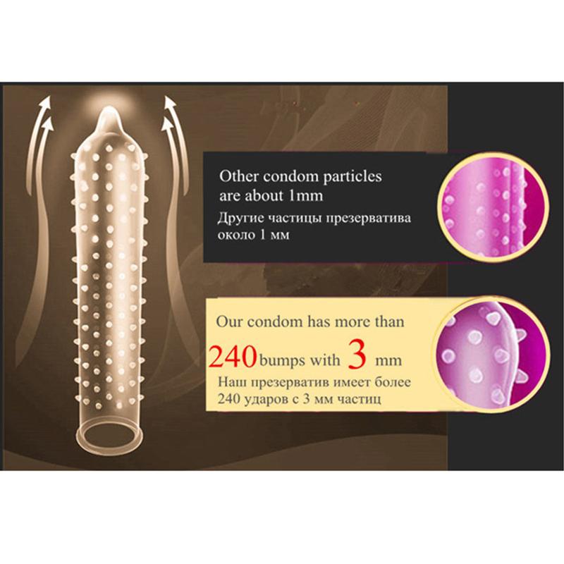 MIO Condoms 40 Pcs Ultra Thin Natural Latex Large Particle Dotted Spikes Condoms