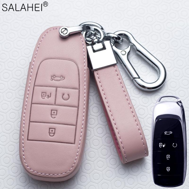 Genuine Leather Auto Key Fob Cover Case Key Fob Housing Protector Covers Fit For Gac Trumpchi Gs3 Gs4 Gs5 Gs7 Gs8 Gm8 Ga4 Gs5 Ga6 Gm6