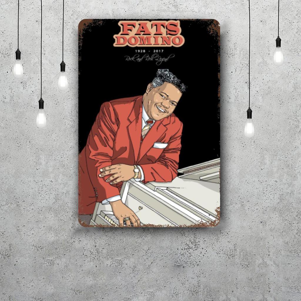 Fats Domino Decor Poster Vintage Tin Sign Metal Sign Decorative Plaque for Pub Bar Man Cave Club Wall Decoration