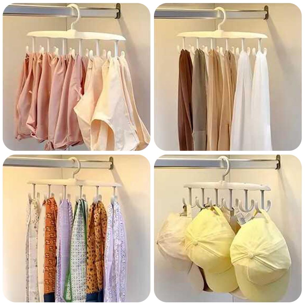 360 Degree Rotating Clothes Hanger With Waved Designs for Space Saving Home Dormitory Storage Organization