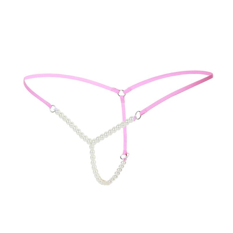 Sexy ženská perlová tanga s nízkým pasem kalhotky na zádech dámské spodní prádlo spodní prádlo G String K127