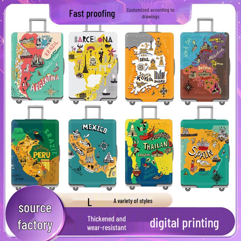 Vlastní elastický potah na kufr, zesílená ochrana proti prachu s potištěným obrázkem