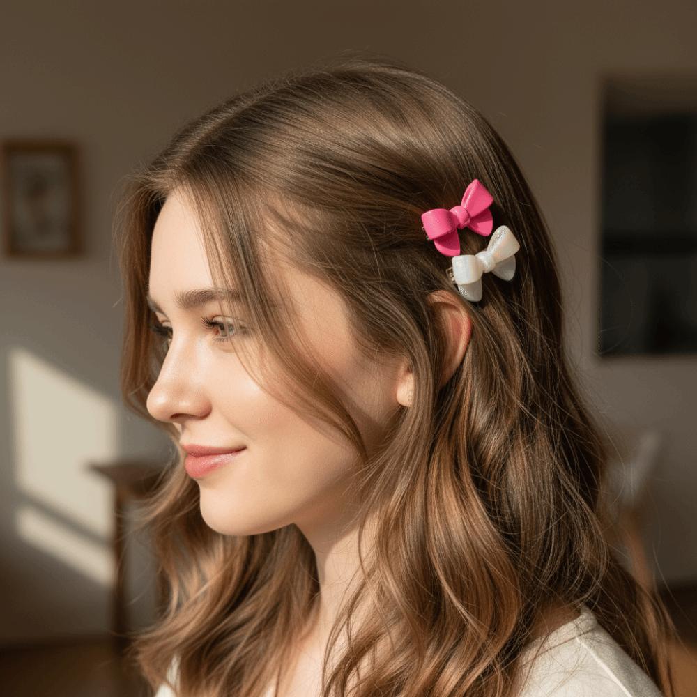 Hair Accessories Korean Style Acetate Hairpin No Slip Cute Bow Hair Bangs Clip Light Luxury Bow Tie Duckbill Clip Women
