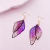 1Pairs Gold Plated Crystal Butterfly Wing Drop Dangle Earrings For Women Wedding Jewelry