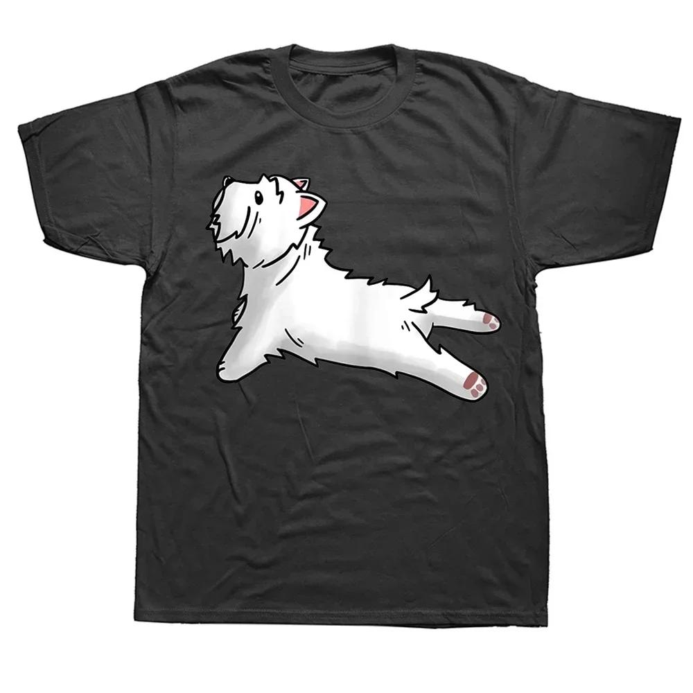 

West Highland Terrier Westie T-Shirt Men Women 100% Cotton Plus O-Neck Streetwear Vintage Overd Harajuku Unisex Tees#Color XXXXXL чёрный