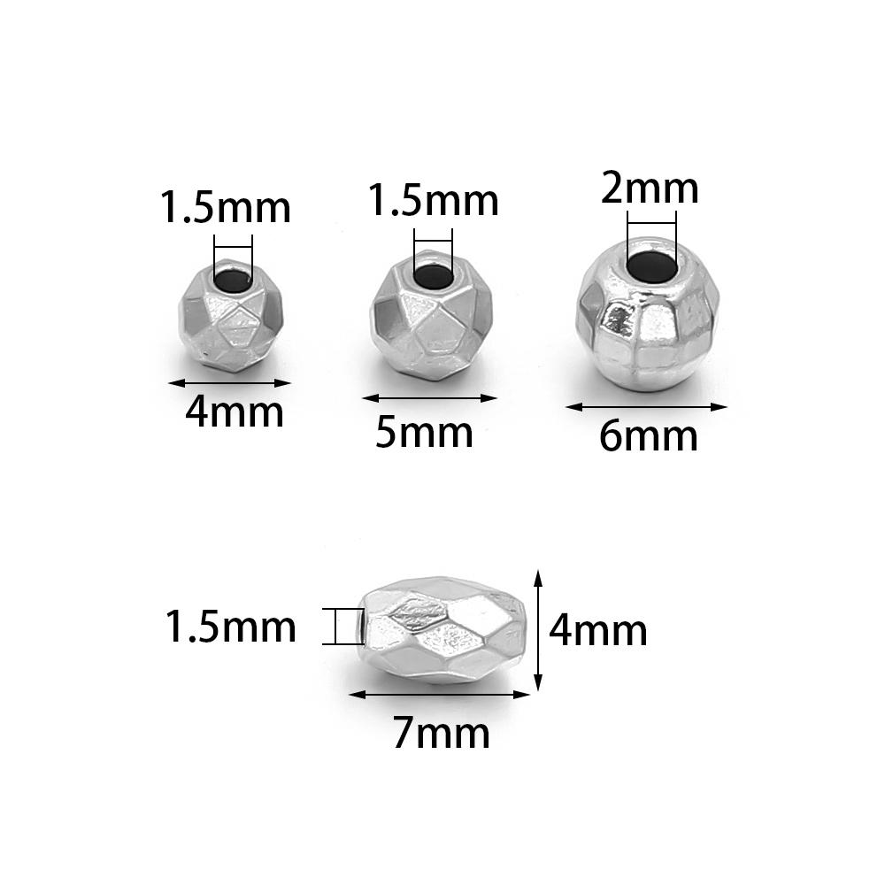 10pcs/lot Stainless Steel Spacer Beads Faceted Loose Corner Beads For DIY Handmade Bracelet Necklace Jewelry Making Accessories