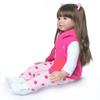 Cute 60cm Princess Reborn Toddler Doll Soft Touch Cloth Body Newborn Baby Doll with Long Hair Beautiful Suits Lifelike Rebirth Doll for Kids Xmas Gift