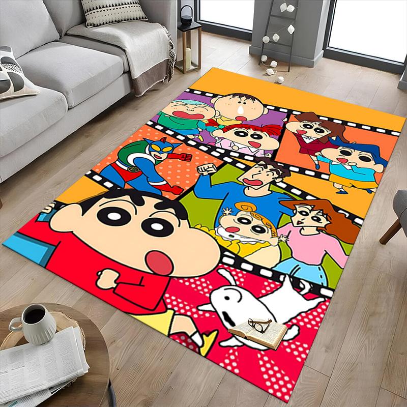 1pc Crayon Shinchan Adventure Carpet for Playroom Bedroom Living Room Sofa Home Decor,kids Game Area Rug Non-slip Floor Mat Y728129