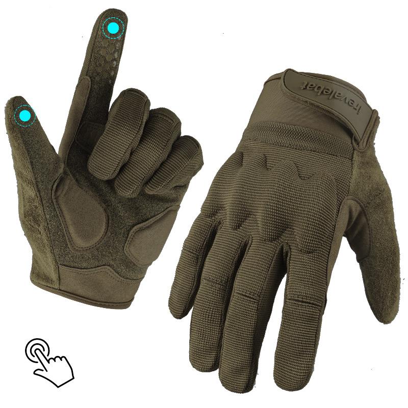 Motorcycle Anti slip Wear-resistant Mountain Climbing Anti Fall Five Finger Touch Screen Wear Resistant Military Fan Combat Gloves