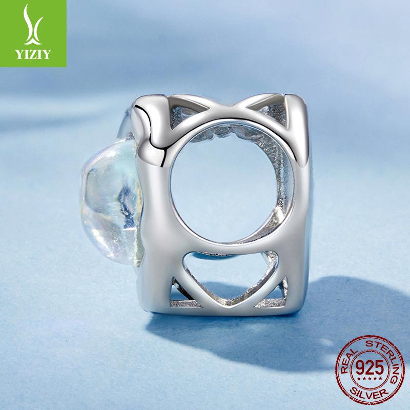 925 Sterling Silver Heart-Shaped Beads Love Dream Beaded Diy Bracelet Beaded Accessories, Direct Sales