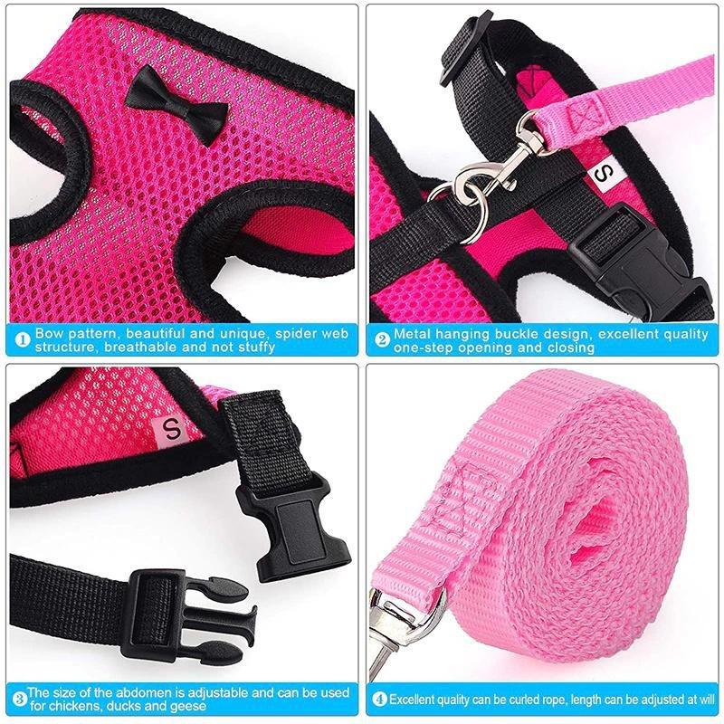Adjustable Chicken Harness Leash Comfortable and Breathable Small Size Hen Pet Vest for Chicken Duck Goose Training Walking-60