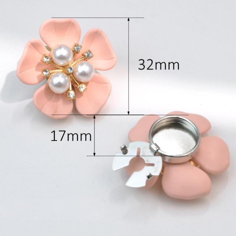 2Pcs Elegant  Flower Button Covers Snap On Cufflinks Clip-On Decor for Dress Shirts, Instant Upgrade Accessory for Men & Women