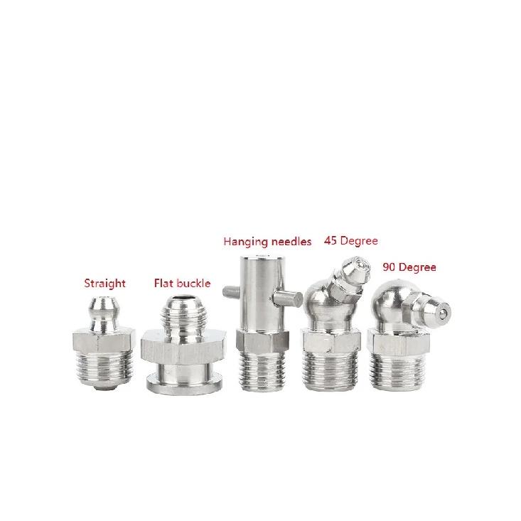 Metric & Imperial Thread Zerk Grease Fittings 304 Stainless Steel Straight Elbow Grease Nipple Lubrication Connector 10Pcs