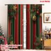 2pcs 2D Flat Printing Christmas Drapes Christmas Ornaments Festive Stripes Polyester Without Electricity Family Party Perfect
