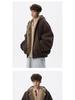 Herren American Style Kapuzen Adler Plüsch Baumwolljacke - Winter Retro Trend, Dick Warm & Lockerer Schnitt