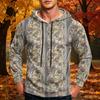 Men's Printed Casual Hoodie with Pocket and Drawstring for Everyday Wear