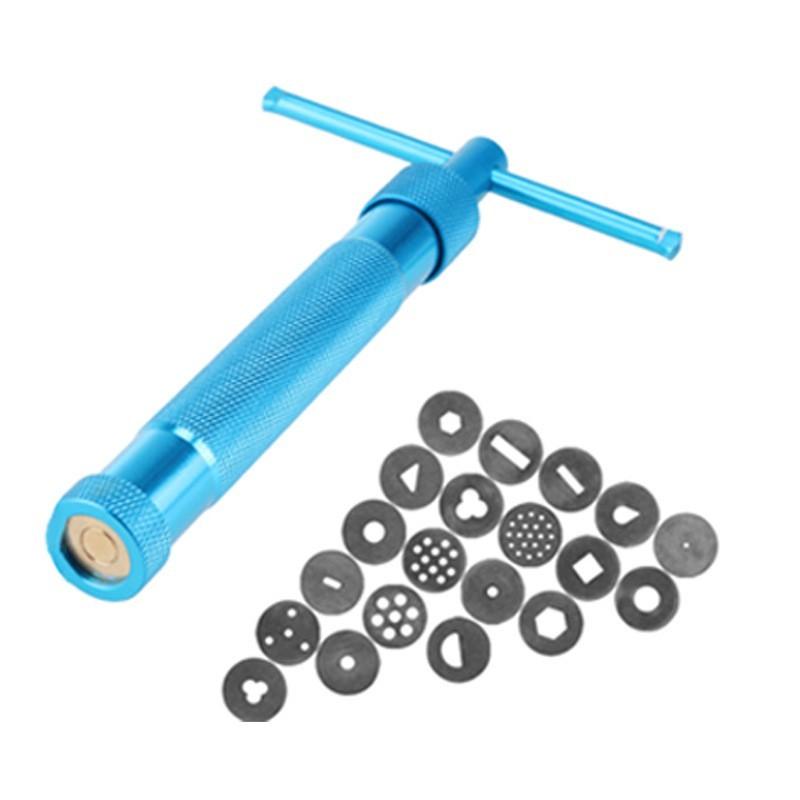 Modern Minimalist Stainless Steel Piping Gun With 20 Floral Nozzles For Baking Creations
