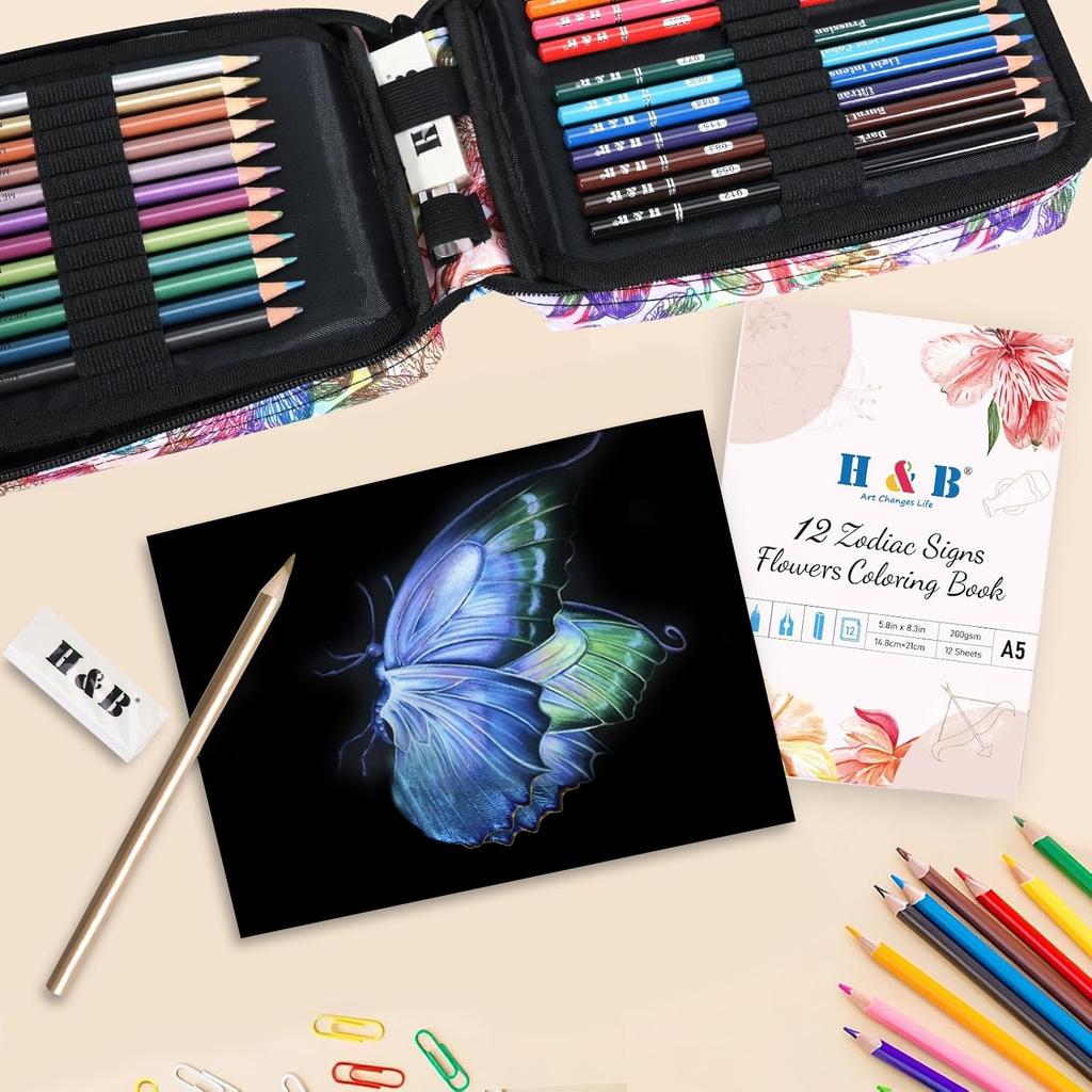 Roleness Colored 72 12 Colors in 6 Skin and Mixed Coloring Pencil Set for Kids and Includes Soft and Storage Pencils, Pencils, Varieties Oil,