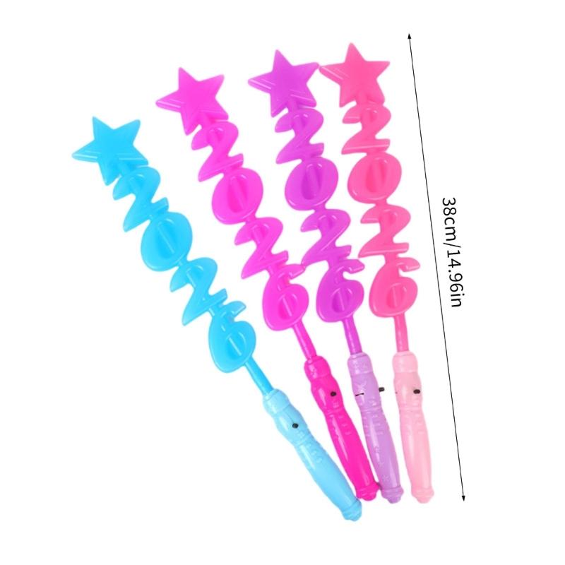 4pcs Light Up Stick Random Hues For Outdoors Activities Family Gatherings Safe Plastic Materials Quick On
