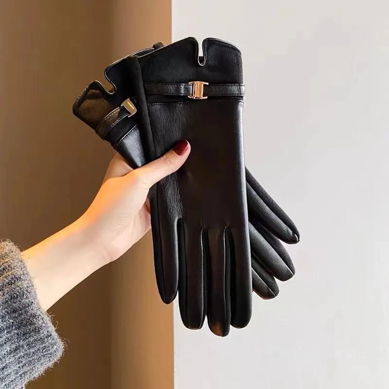 Neue Handschuhe für Damen im Winter Warm und Plüsch Verdickt Kältefest Fahrhandschuhe mit Touchscreen für Outdoor-Radfahren