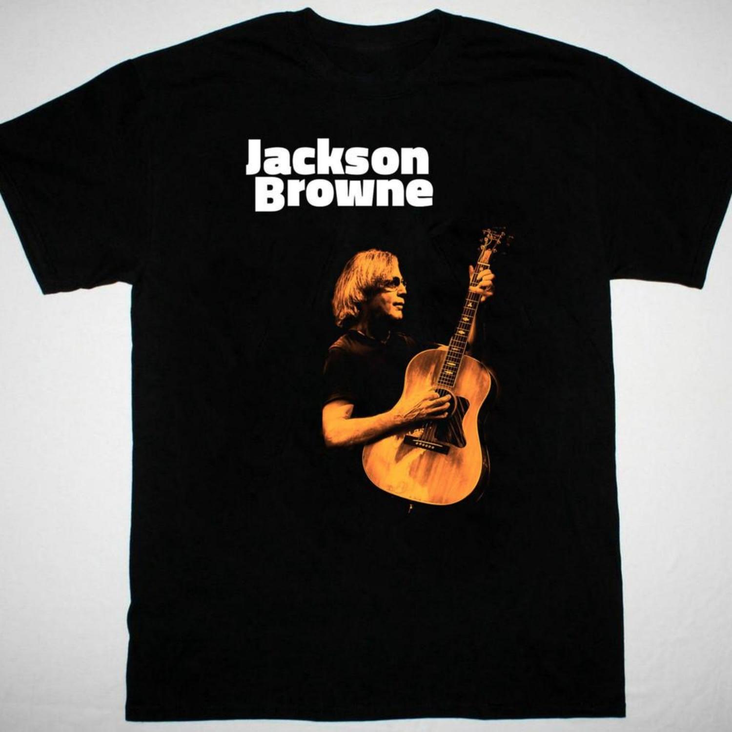 

New Jackson Browne In Concert Tour T-shirt Black Tee All Sizes Unisex T-Shirt XXXXXL чорний