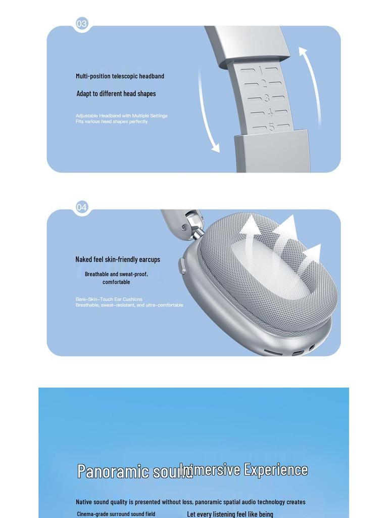 New Hot-Selling Bluetooth Over-Ear Headphones: Good Sound, Long Battery, Noise Reduction, Wireless Sports & Gaming