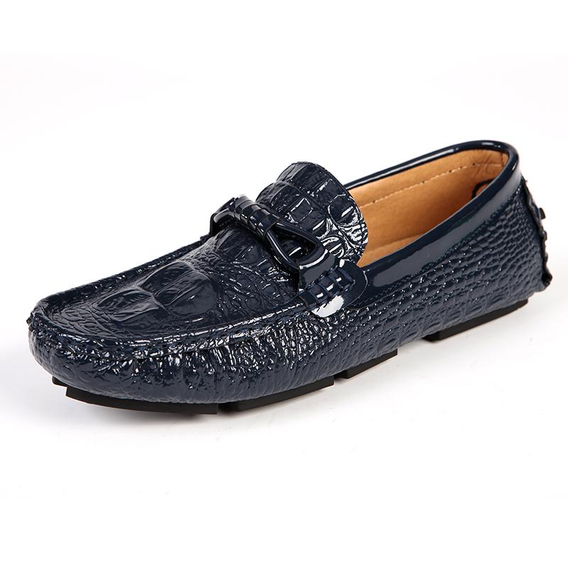 Luxury Brand Italian Genuine Leather Men Shoes Fashion Crocodile Pattern Casual Loafers Men Flat Drving Mocassins Zapatos Hombre