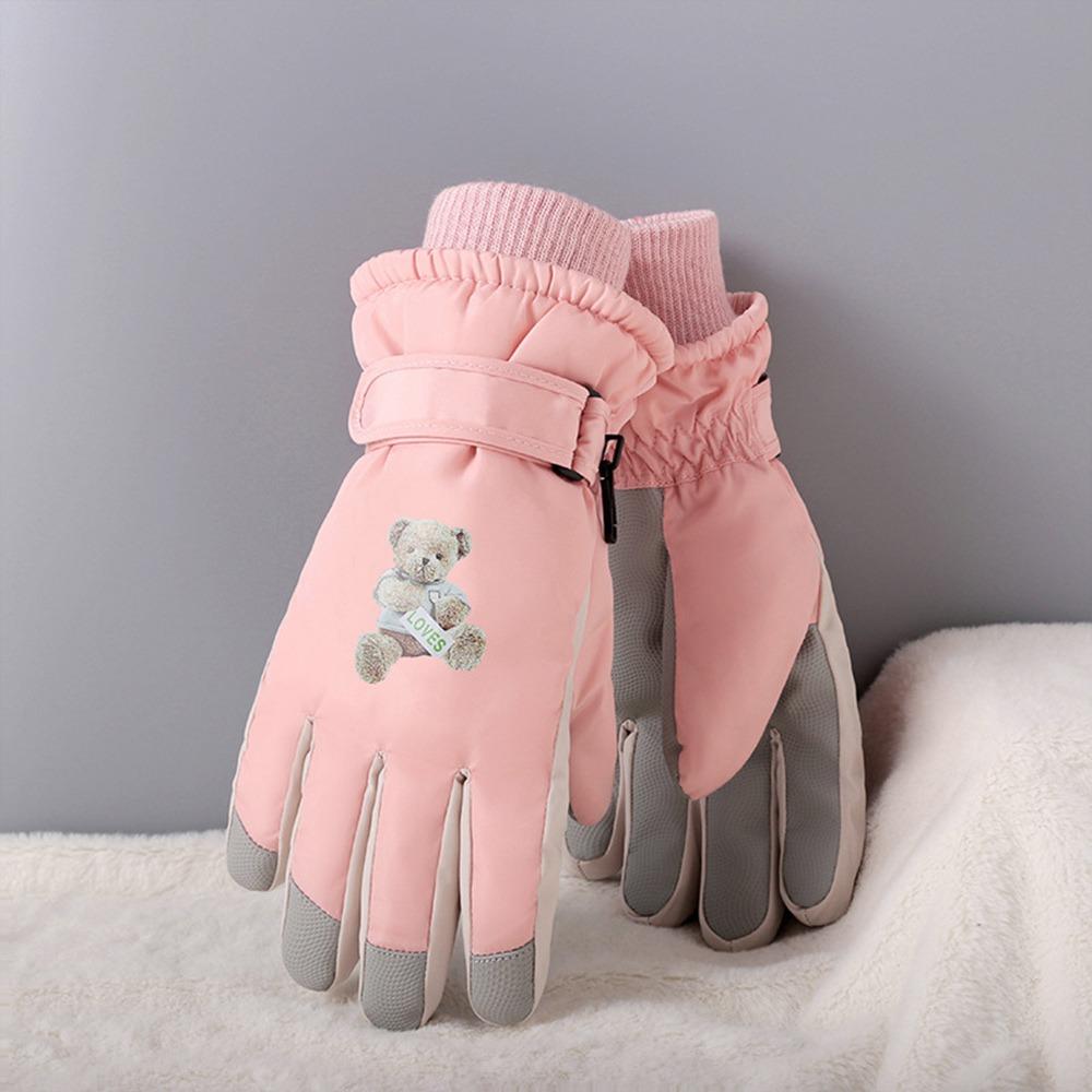 Warm Snow Gloves Waterproof Kids Winter Mittens Cute Children Ski Gloves  Mountaineering